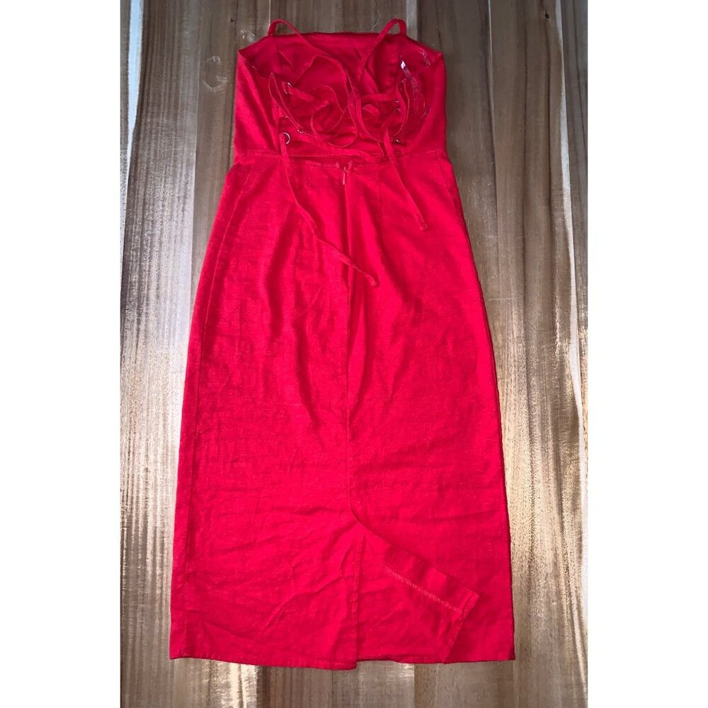 Wild Fable Juniors Teens Red Square Neck Midi Dress Adjustable Strap Size 2 - Picture 12 of 12